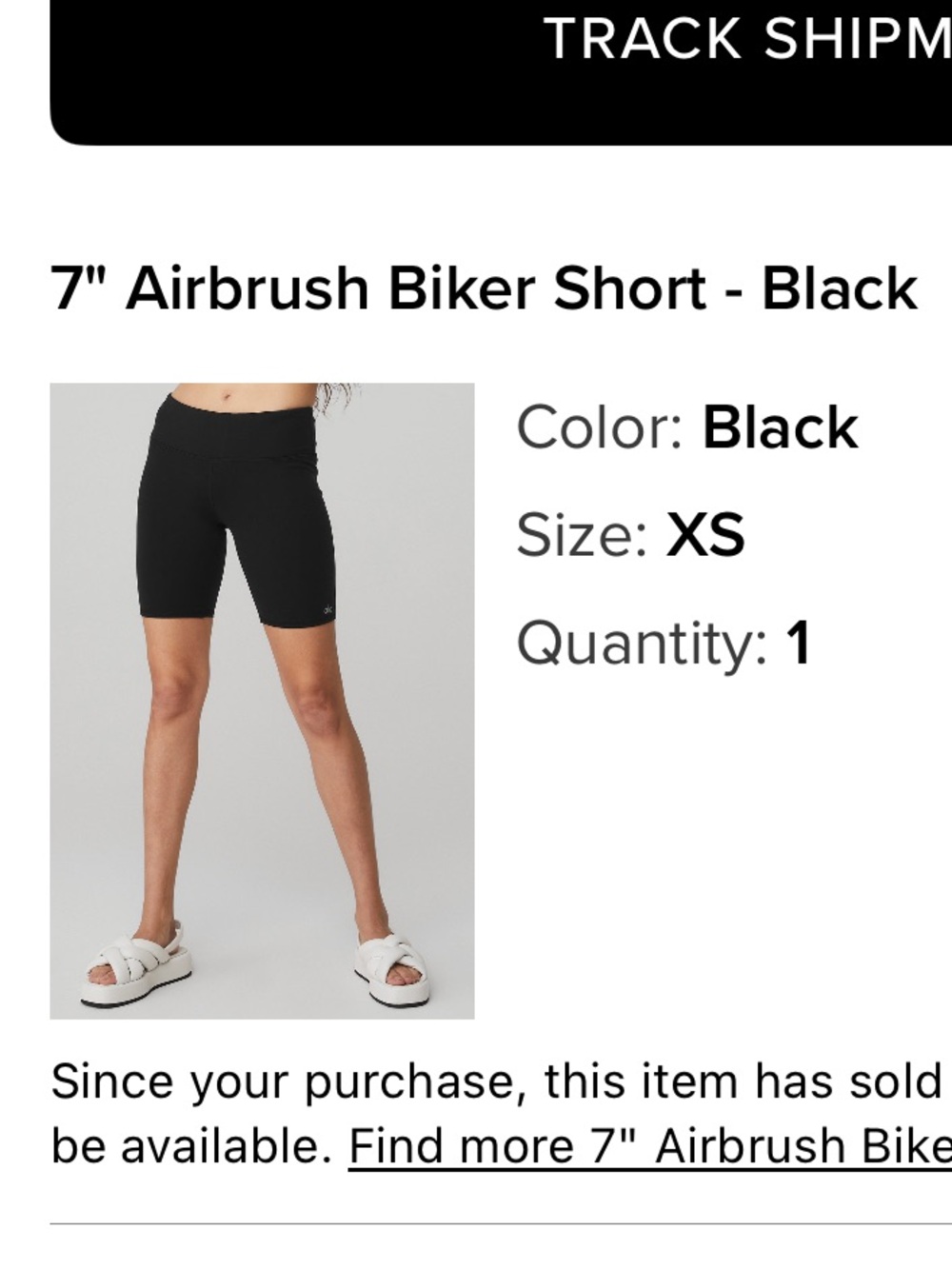 ALO Yoga Black Airbrush 7” Biker Shorts